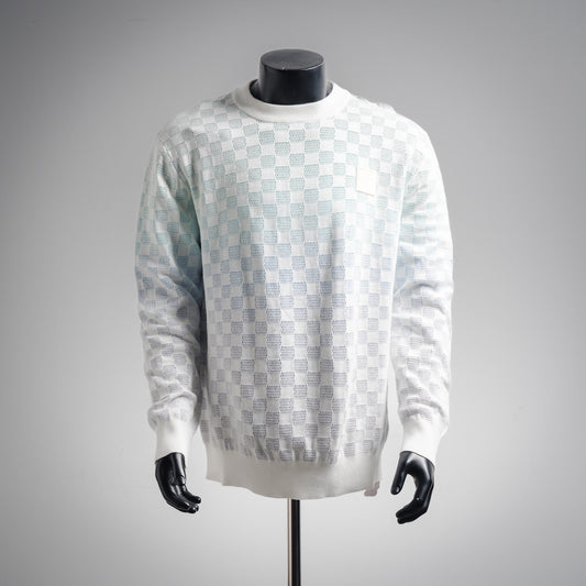 25 Gradient all-over print knitted crewneck sweater