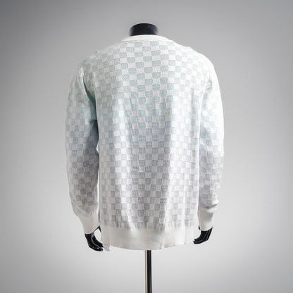 25 Gradient all-over print knitted crewneck sweater