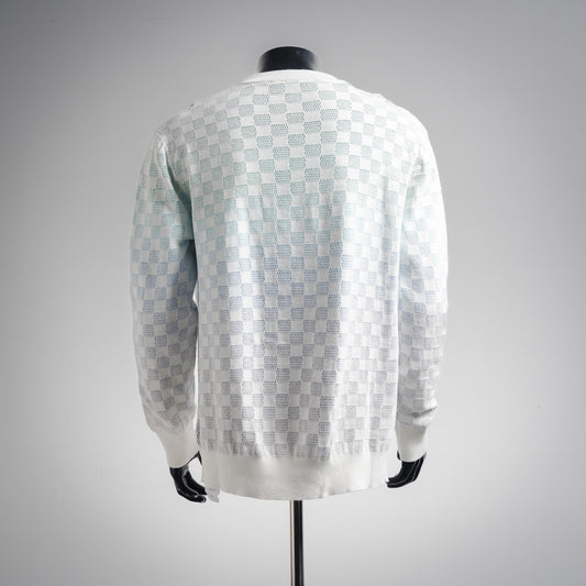 25 Gradient all-over print knitted crewneck sweater