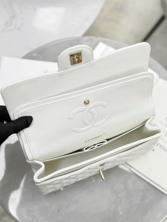 𝟐𝟓𝐂𝐦 White Ball Gold--lambskin
