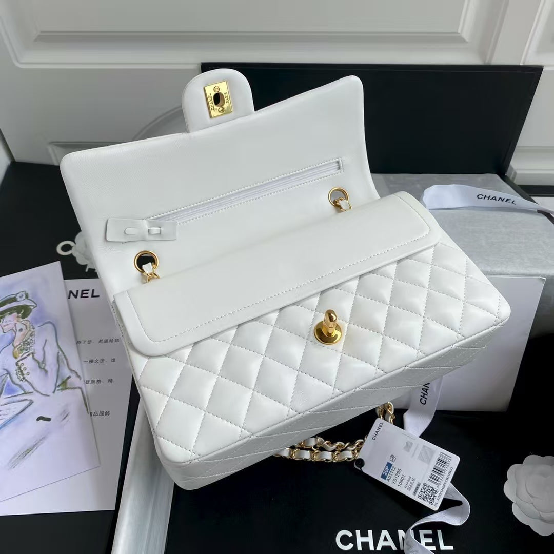 𝟐𝟓𝐂𝐦 White Ball Gold--lambskin