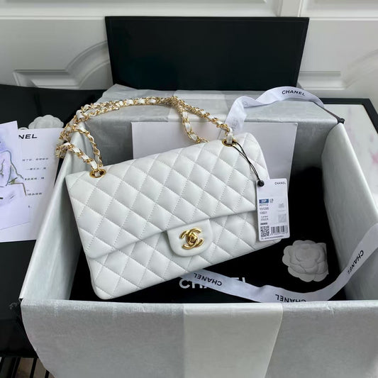 𝟐𝟓𝐂𝐦 White Ball Gold--lambskin