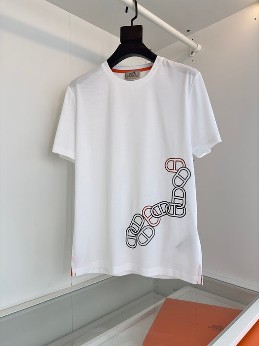 25SS Horseshoe button embroidered round neck short-sleeved T-shirt