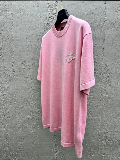 neon pin signature knitted t-shirt