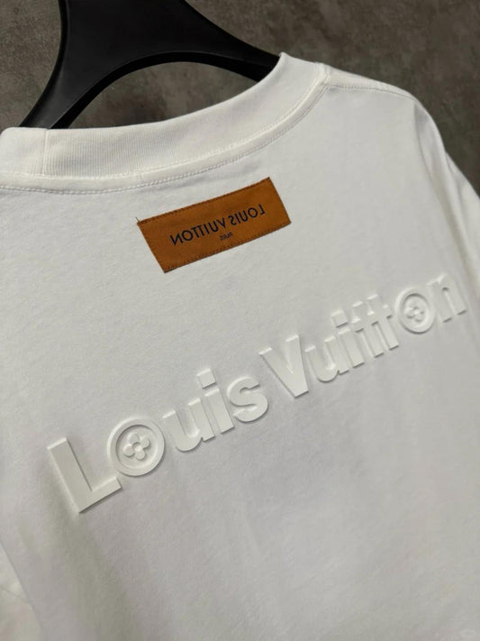 25ss front and rear logo 3D laminated short sleeved shirt