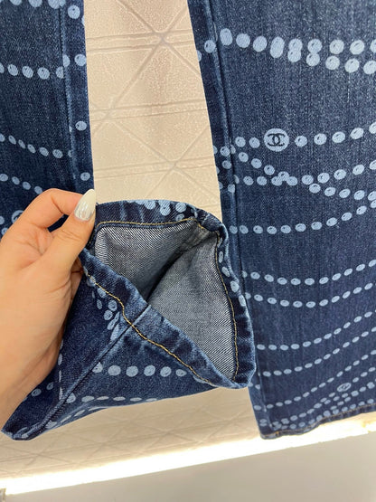 2025SS New Product Laser Pearl Chain Pocket Jeans