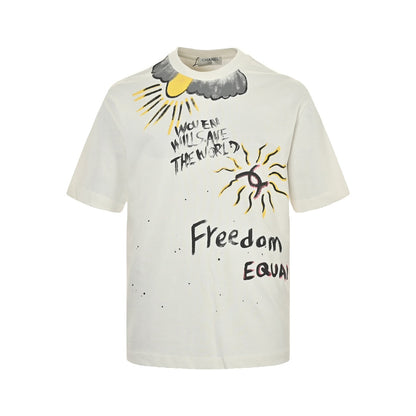 Hand drawn graffiti printed short sleeves