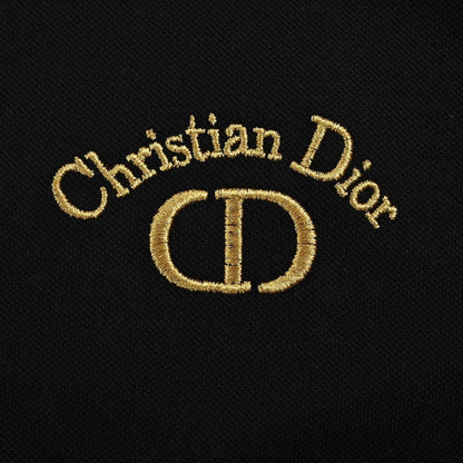 25ss CD gold thread embroidered letters Polo short sleeved shirt