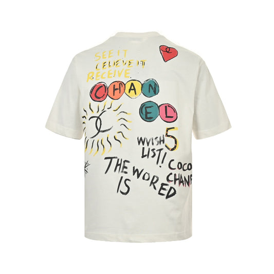 Hand drawn graffiti printed short sleeves