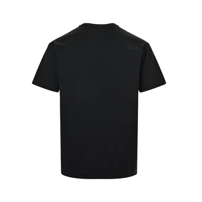 Fluorescent green letter embroidered short sleeves