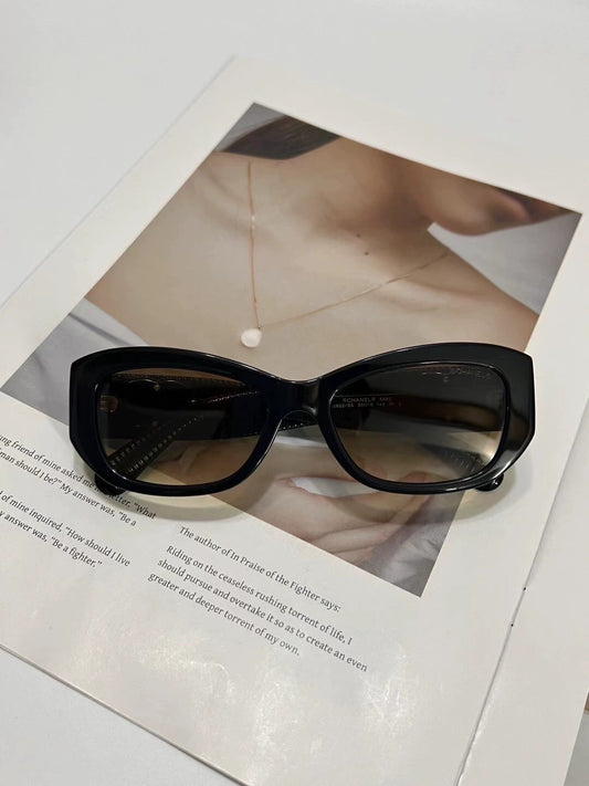 Black brown big C logo sunglasses