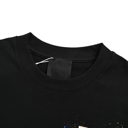 25ss Palace Grid Color Splash Ink Printed Short Sleeve