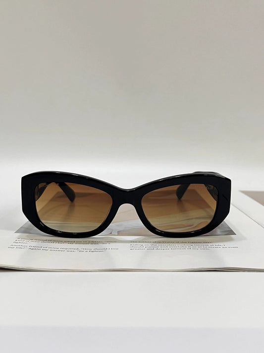 Black brown big C logo sunglasses