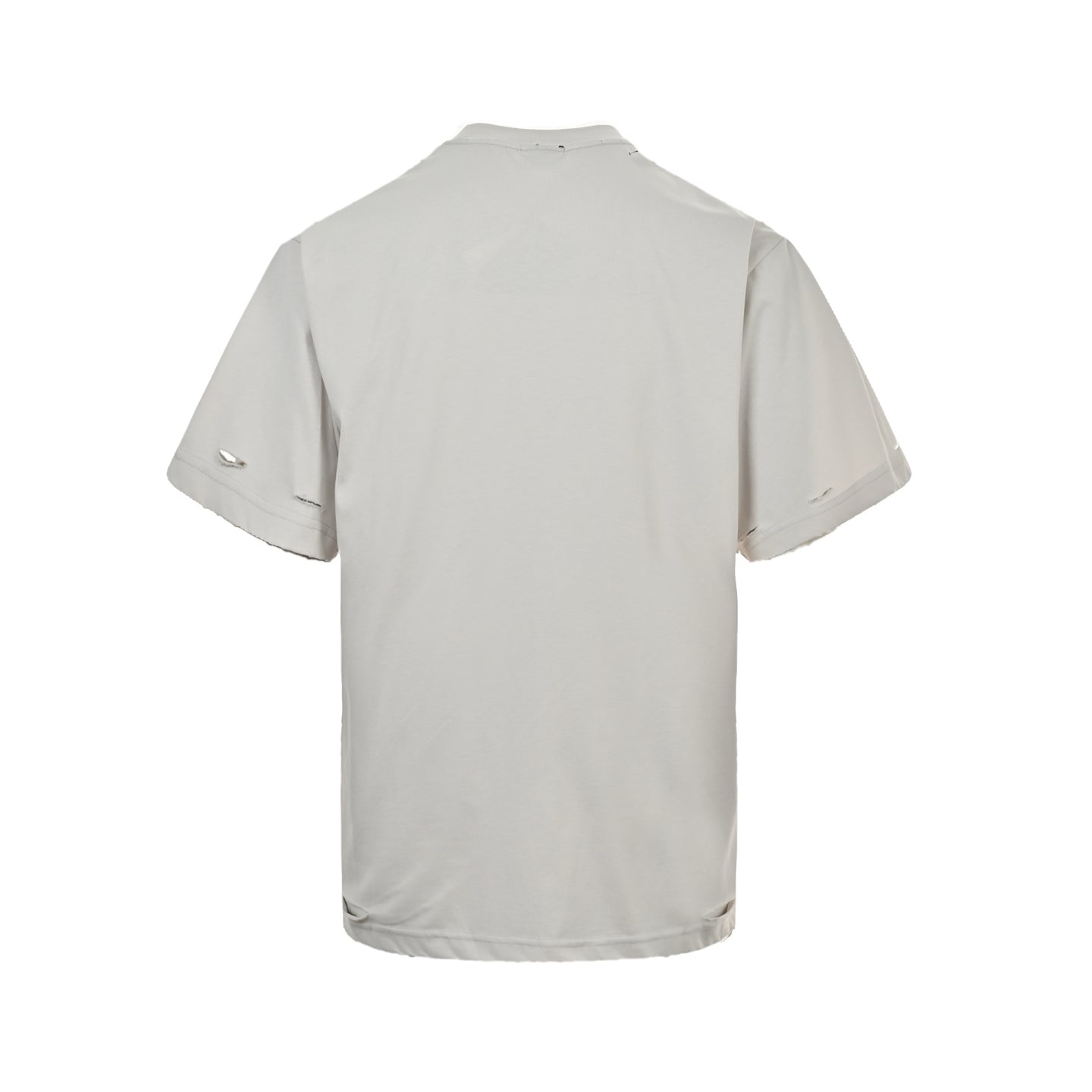 Eye chart knife cuts holes in short sleeves