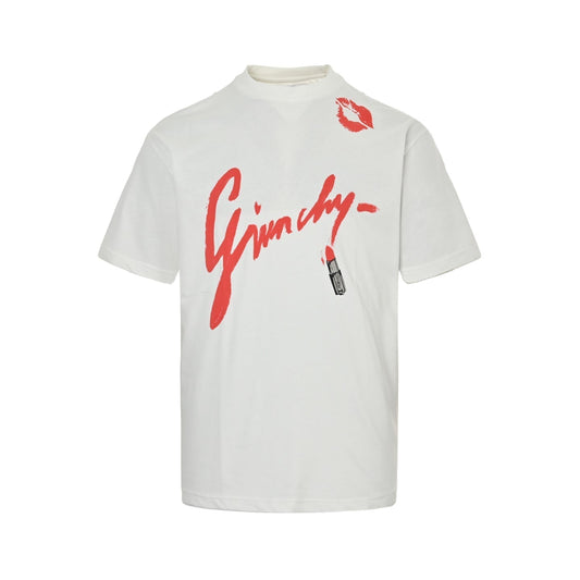 Limited lipstick letter print short sleeves
