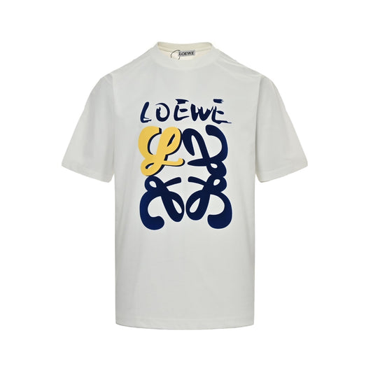 25ss Graffiti painted flocked printed short sleeves