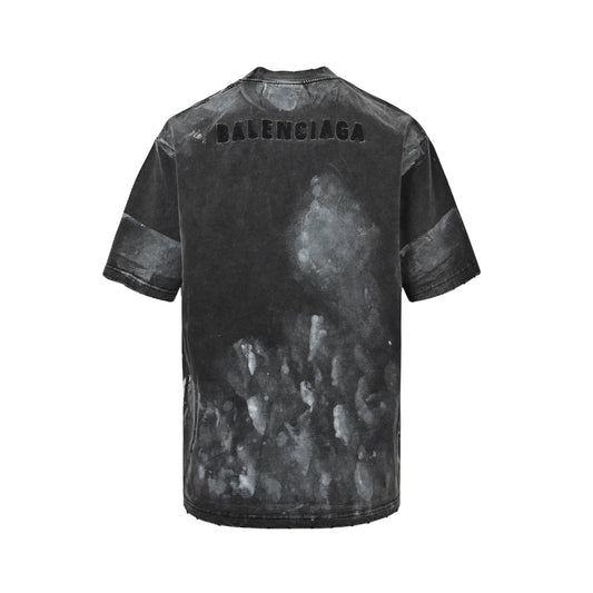 25SS Embroidered short sleeves before and after inkjet painting