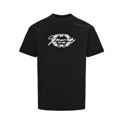 embroidered letter logo short sleeves