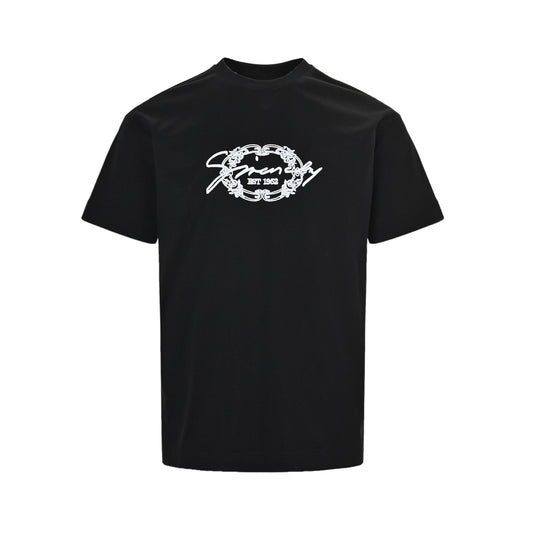 embroidered letter logo short sleeves