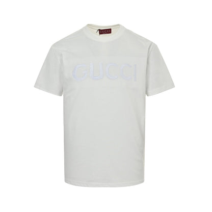 Dark pattern embroidered letter short sleeves