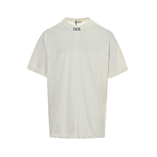 25ss Short sleeves with letter embroidery on neckline