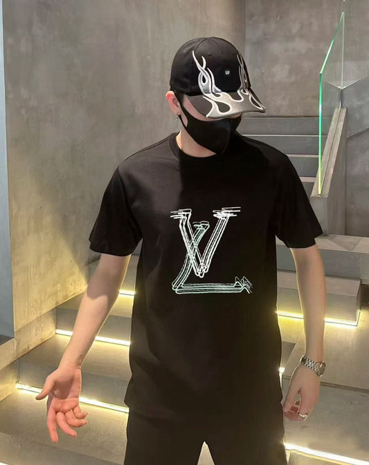 25ss line logo printed short sleeved shirt