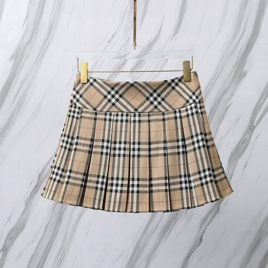 25ss Classic plaid short skirt summer pleated skirt