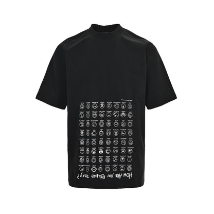 emoticon print short sleeves