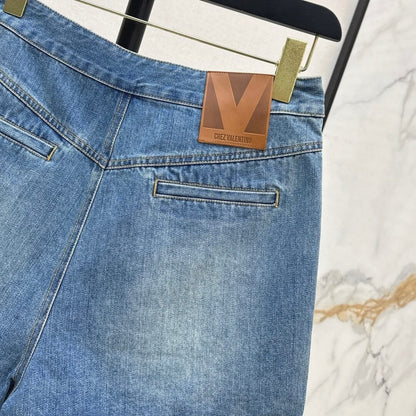 Classic Vintage Washed Metal-Embellished Shorts