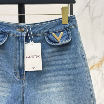 Classic Vintage Washed Metal-Embellished Shorts