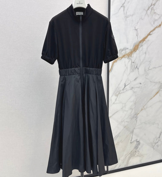 Edgy Contrast-Panel Sleeveless Dress