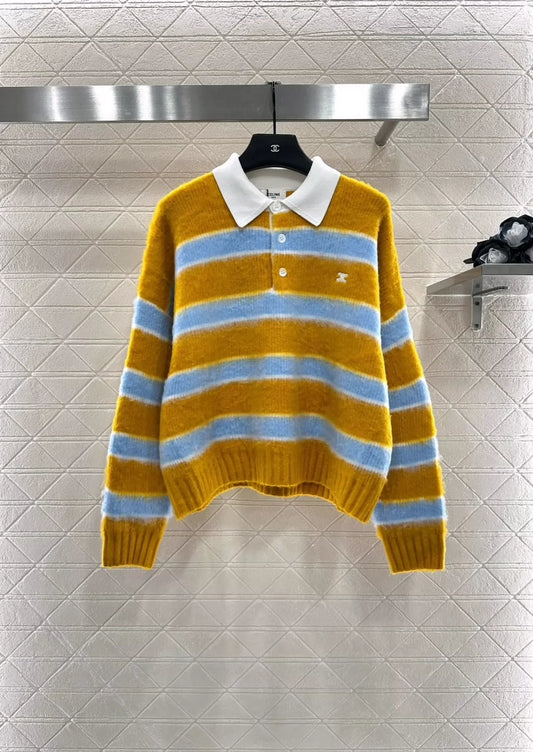 25fw New Striped Polo Sweater