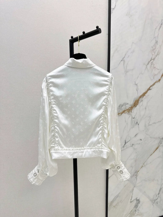 25fw Pearl trimmed shirt