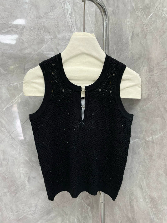 25fw new hollow knitted vest