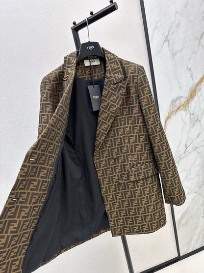 25fw Letter jacquard lapel suit jacket