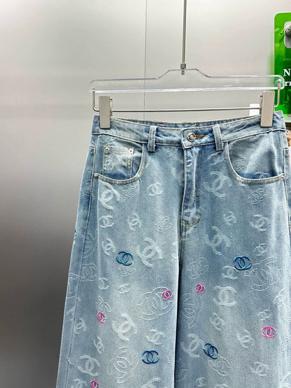 25 Summer new design jacquard jeans