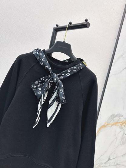 25fw Silk scarf pullover hoodie
