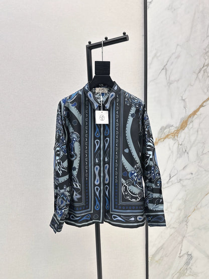 25fw Printed silk shirt