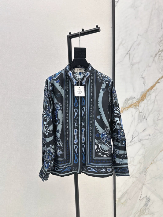 25fw Printed silk shirt