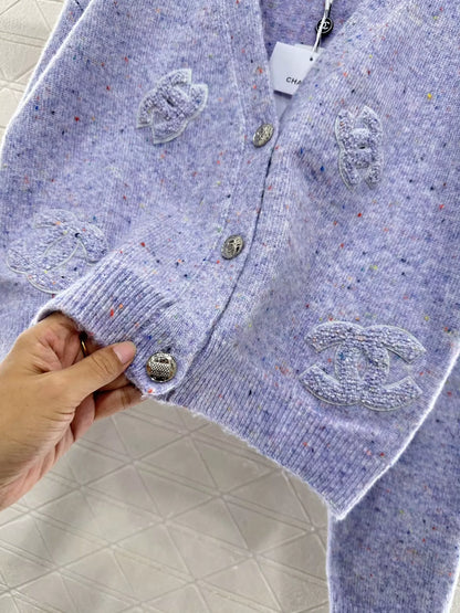 25fw Letter knitted cardigan