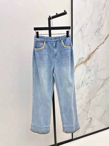 2025 Cowboy floral bound bead folding pants
