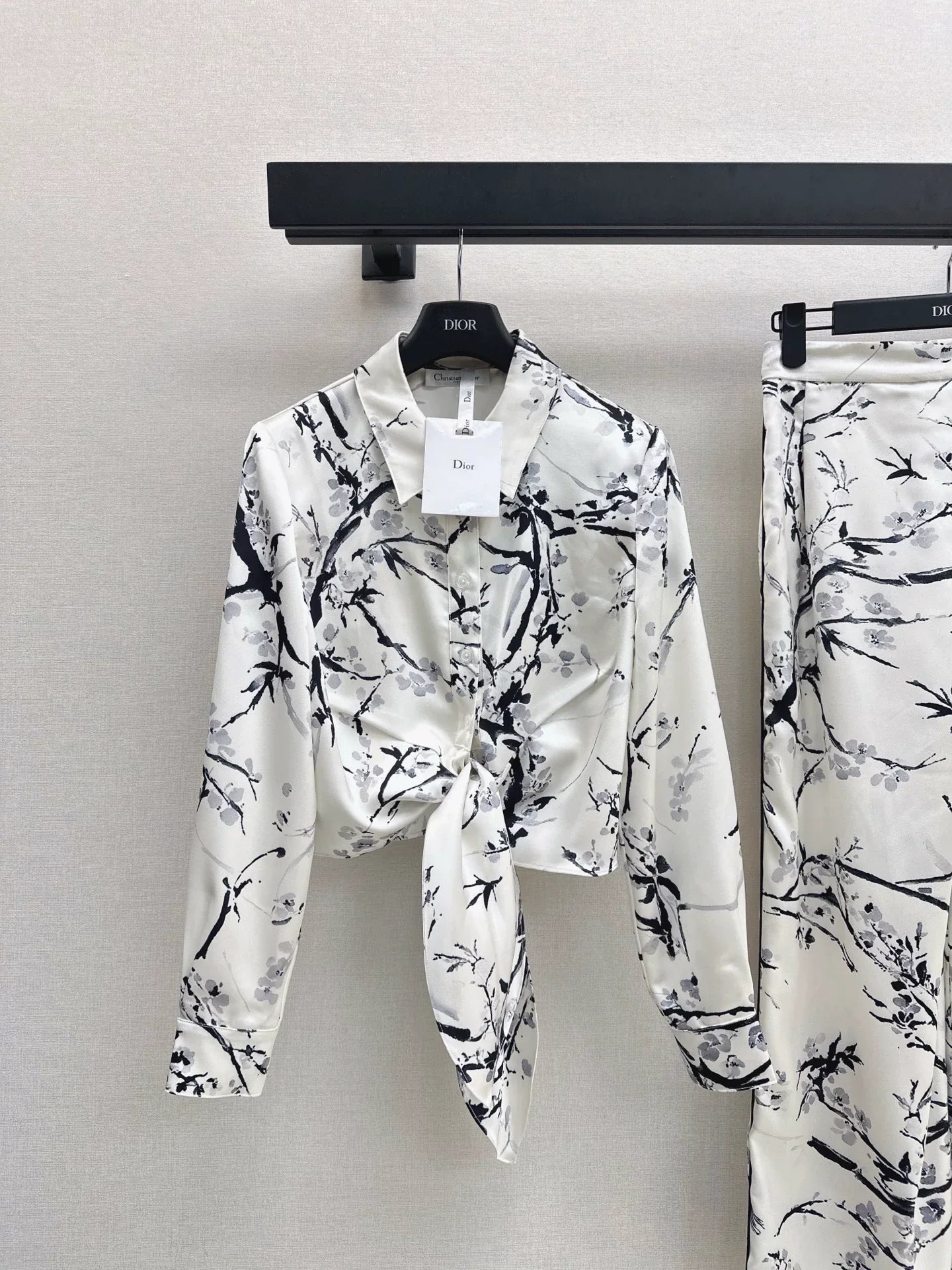 25fw Shirt+buckle decoration straight leg pants