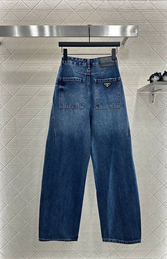 25fw Waist waist curved knife denim pants