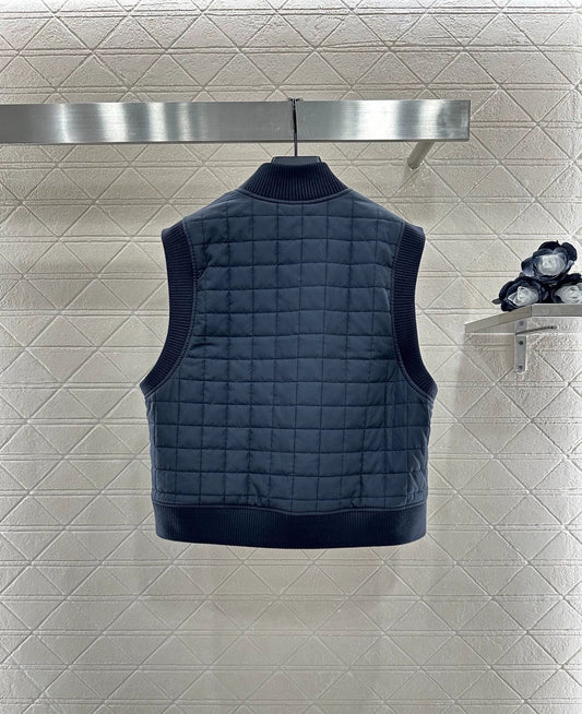 2025 Plaid down cotton jacket vest