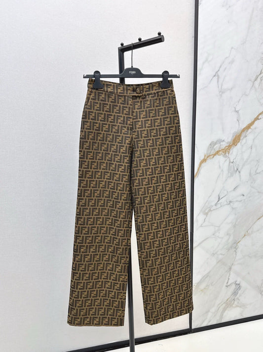 25fw Alphabet Jacquard High Waist Wide Leg Pants
