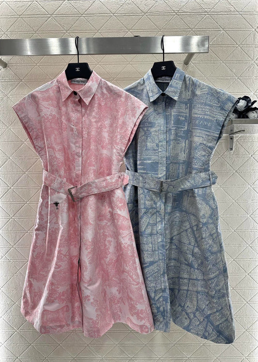 D 25 Belted jacquard dress
