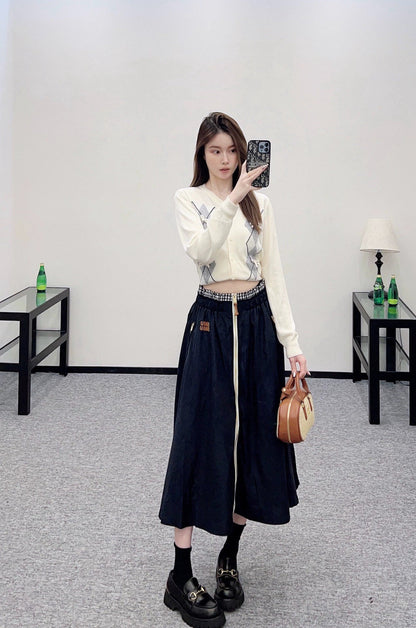 Mi 25 High-waisted zippered skirt