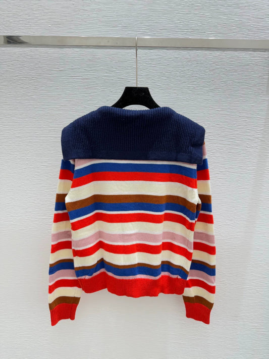 25fw Striped knitted cardigan