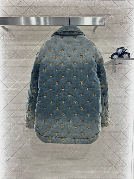 L 25 jacquard padded denim jacket