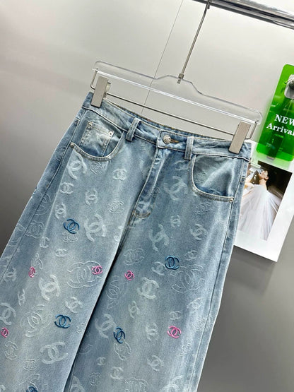 25 Summer new design jacquard jeans
